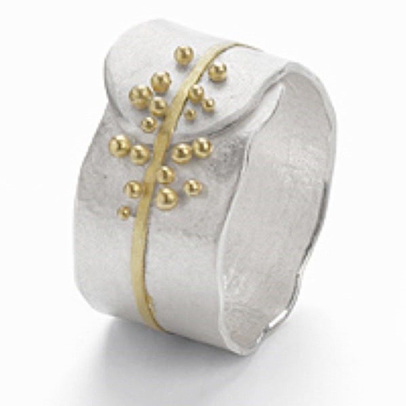 Fashionable Geometric Double-Color Ring in Copper Material