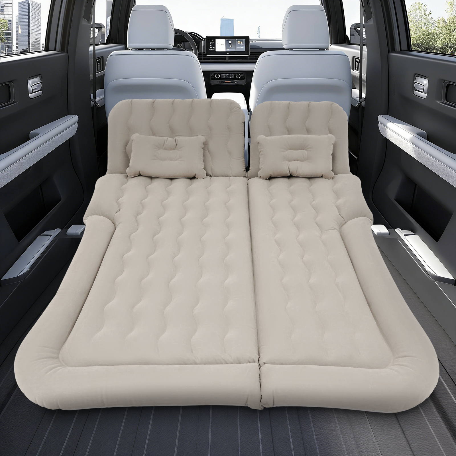 TEMU Gray Rv Mattress, 5.71 X 4.13 Ft. Suv Inflatable Mattress Set, Car Bed, Ideal For Road Trips, Camping, And Back Seats