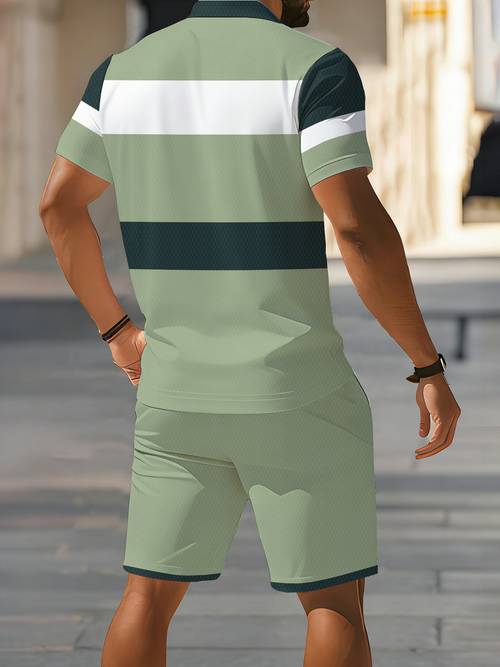 ensemble 2 pièces à manches courtes et short avec impression numérique, tenue dété décontractée et tendance streetwear