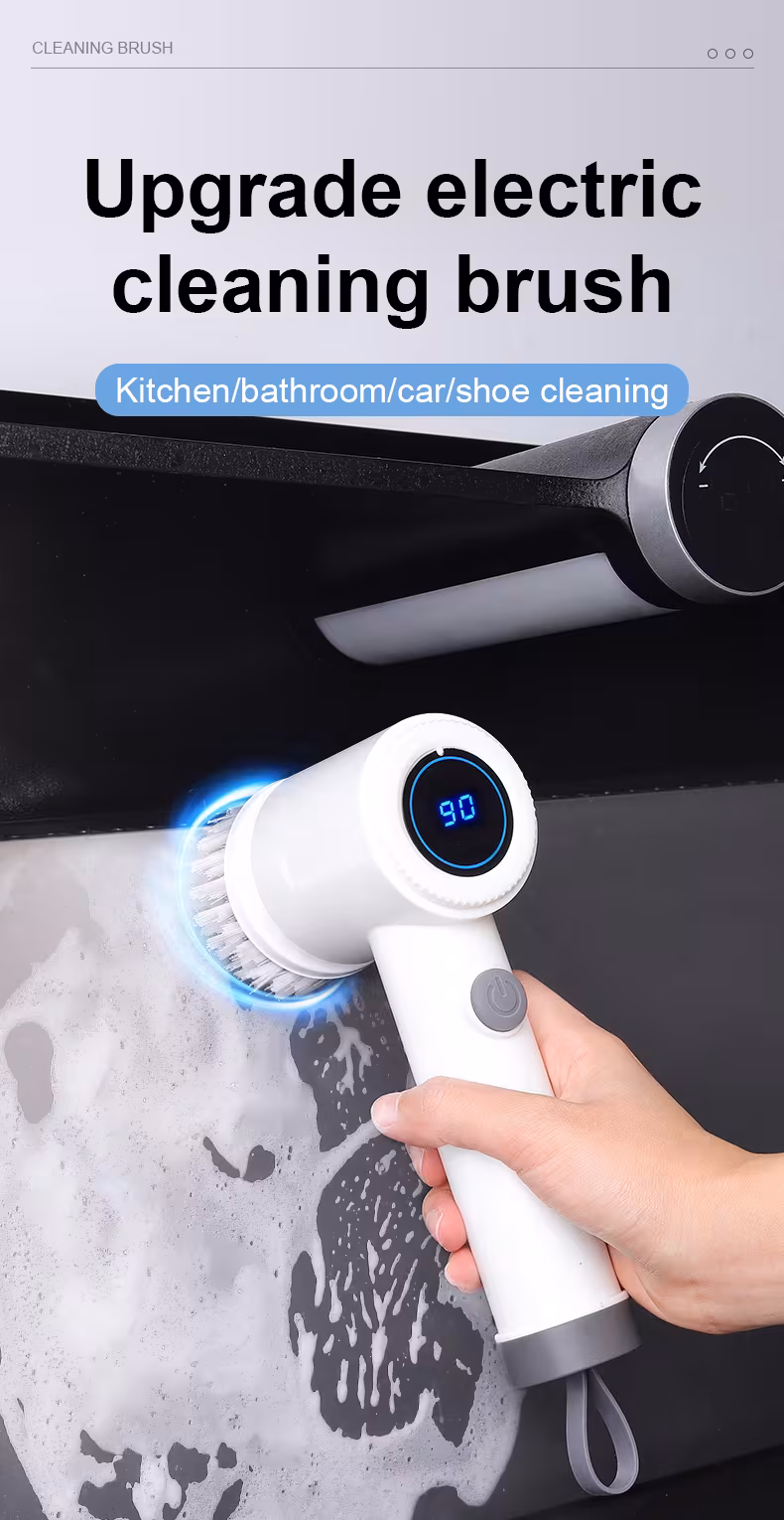 electric spin cleaning brush high speed brush heads kitchen bathroom car use multi functional cleaning tool must have household cleaning essential details 0