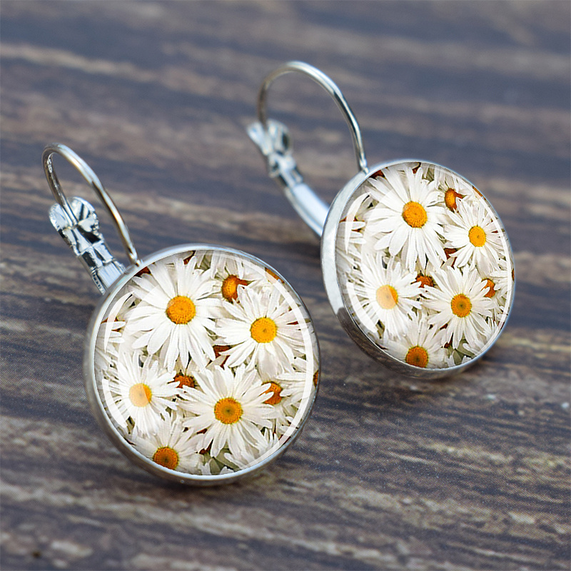 Flower Earrings Fashionable Daisy Earrings Cherry Ear Hooks Ladies' Jewelry Valentine's Day Gift