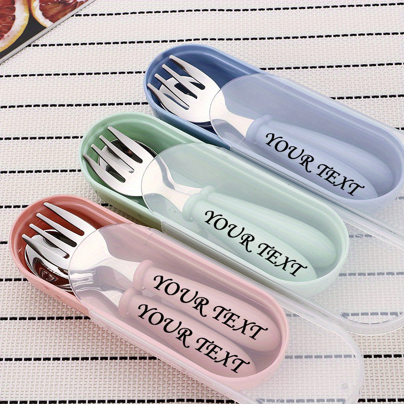 

Customizable Fork And Spoon Set - Stainless Steel Fork And Spoon Set - For Dining And Training, Cute Gift Idea