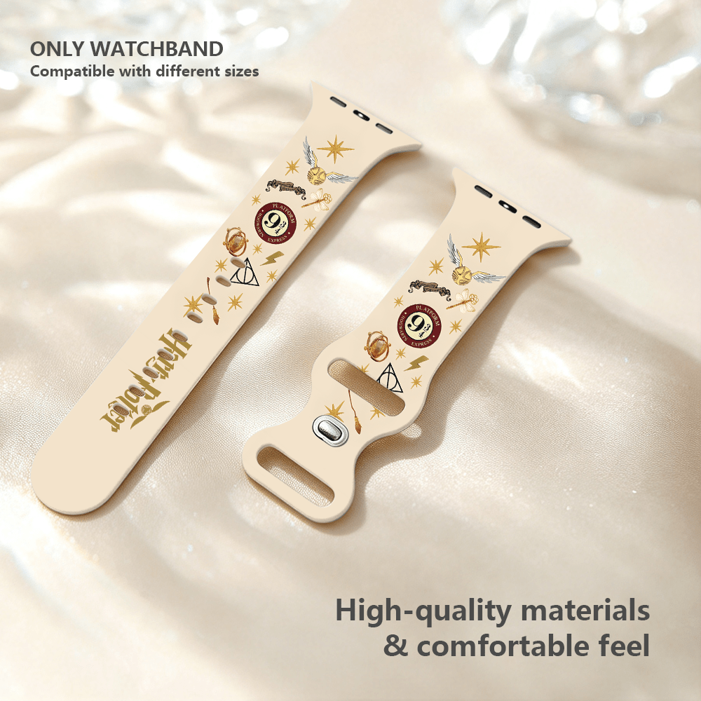 TEMU Warner . Harry Potter Magical Elements Cartoon Fashion Print Smartwatch Band, Compatible With Watch Ultra 1/2/3 And S1/1/2/3/4/5/6/7/8/9/, Fits