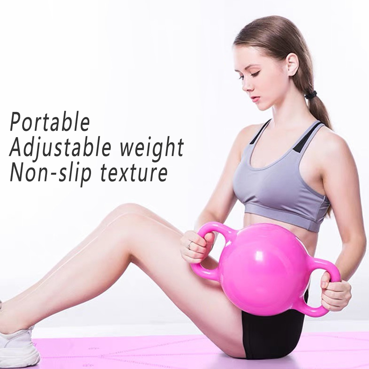 1pc Fitness Kettlebell Water Bottle - 6kg Leak-Proof, Dual-Function Yoga & Exercise Equipment, Durable PE Material, Motivational Workout Tool