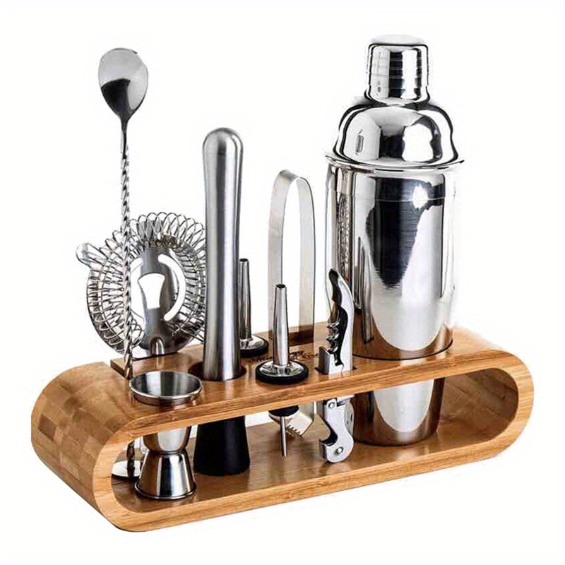 TEMU Bamboo Bar Set For Bartenders - Complete Mixing Set For , Lounges, And Parties
