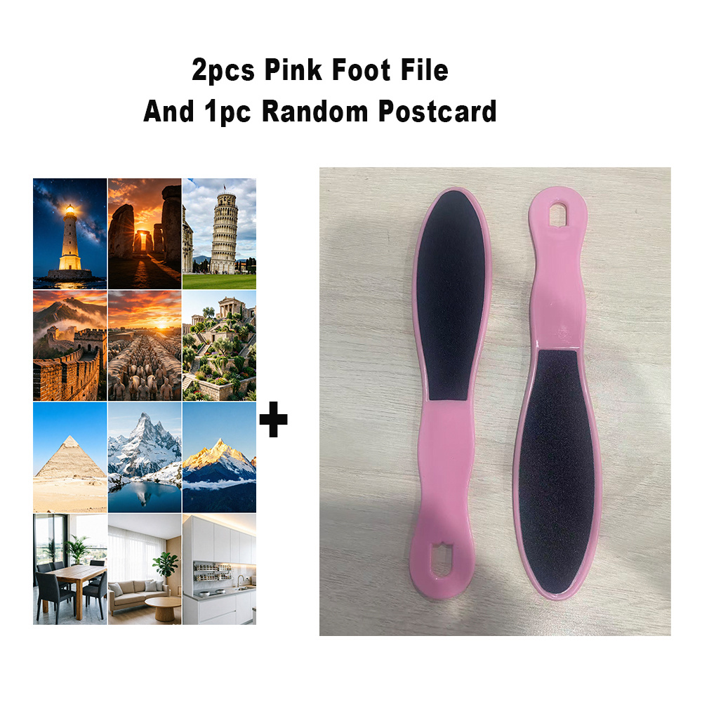 TEMU 2pcs Pink Double-sided Foot Files, Featuring A Coarse And Fine Double-sided Sanding Design, Are Tools For Removing Dead Skin And Exfoliating The
