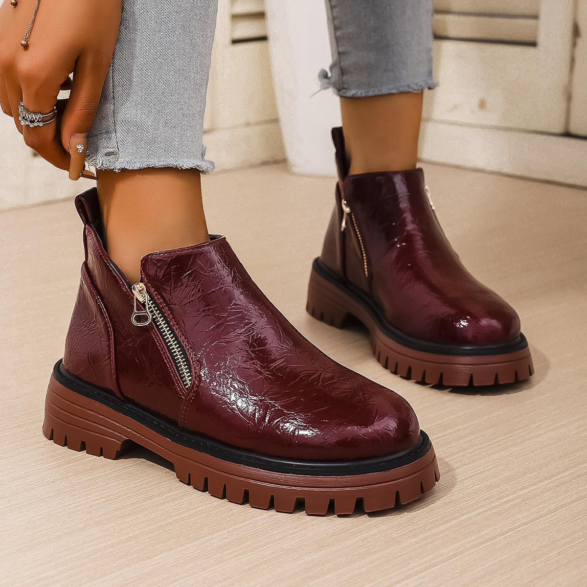 sachin and babi light blue dress 25 Best Winter Boots for Women, According To The Runways main image 0