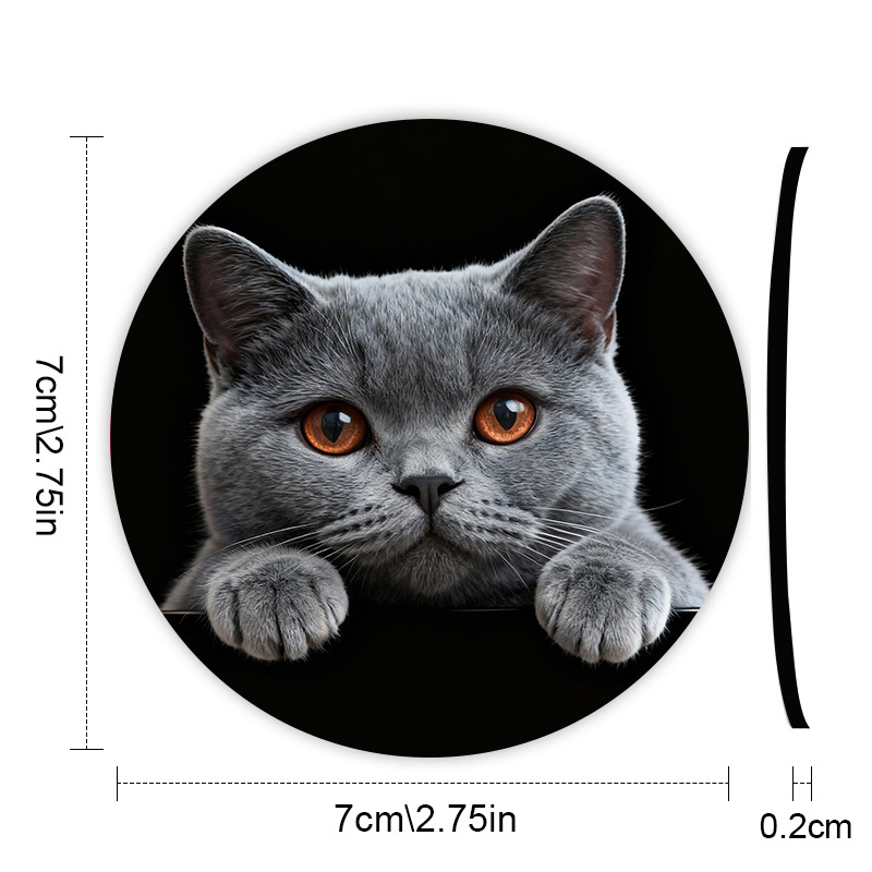 TEMU 2pcs Of Cute British Shorthair Cat Printed Car Coasters, Non-slip Automotive Cup Mats, Durable And Fun, Suitable For Self-driving Trips, Breaks,