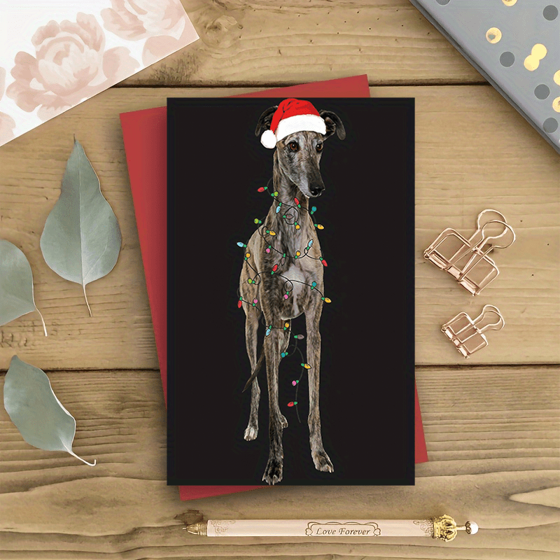 TEMU 1pc Christmas Greeting In Hat And Colorful , For Gifting