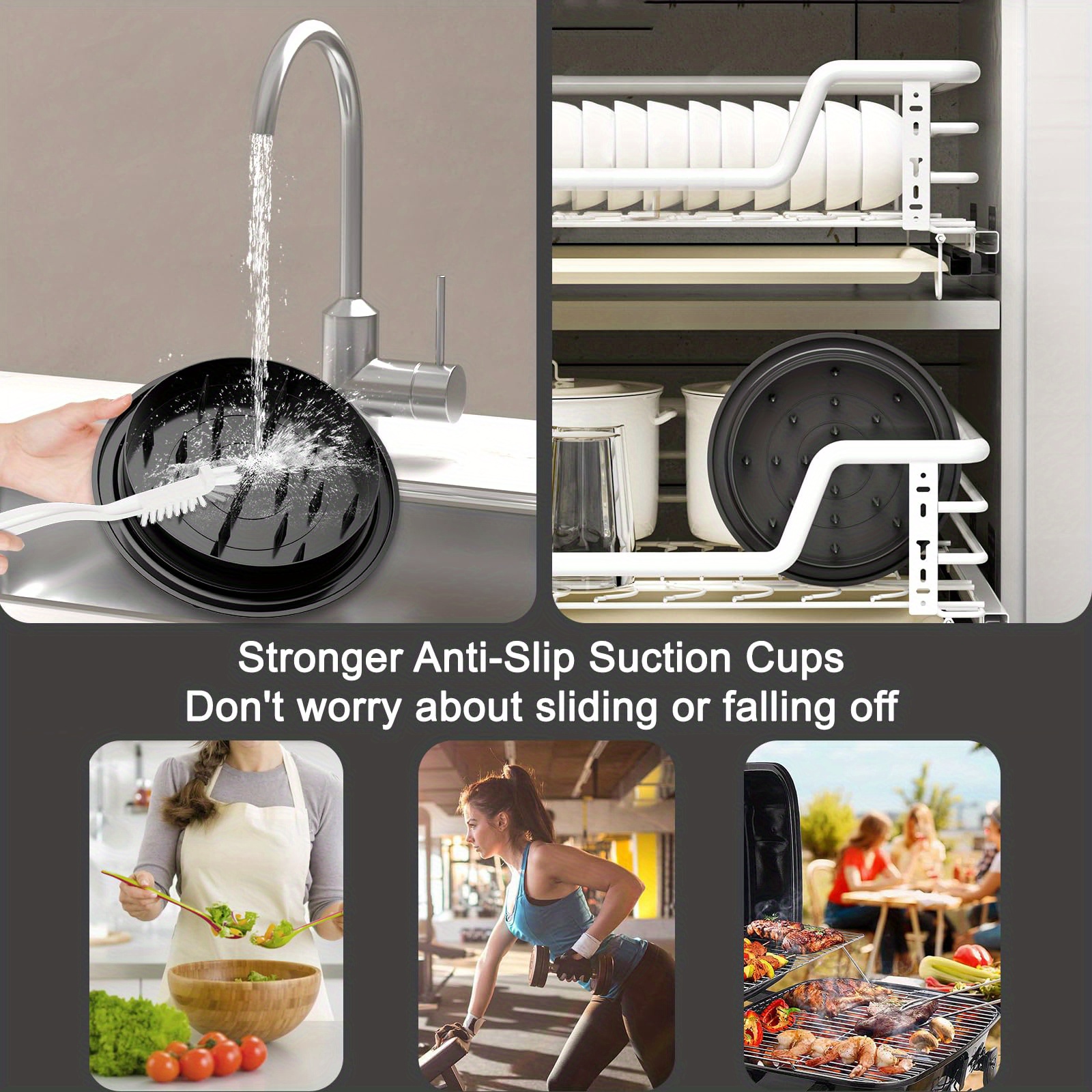 Picadora de Pollo, Perfecta para Picar Pollo, Repollo, Carne de Res y Verduras, con Tapa Transparente - Cuchilla Giratoria Grande Antideslizante, Fácil de Usar y Limpiar, Diseño Duradero de Plástico Seguro para Alimentos, Negro, Gadget de Cocina, Utensilios de Cocina Modernos