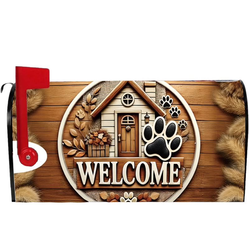 

1pc Winter Theme Polyester Magnetic Mailbox Cover, Waterproof Standard Size 21x18 Inches, For Home, Garden, Patio Decoration