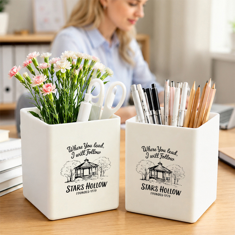 TEMU 1pc, Stars Hollow Gazebo Vintage Quote Line Storage Organizer, Desktop Holder For Makeup Brushes, Pens, Remote Controls, Utensils And Supplies,
