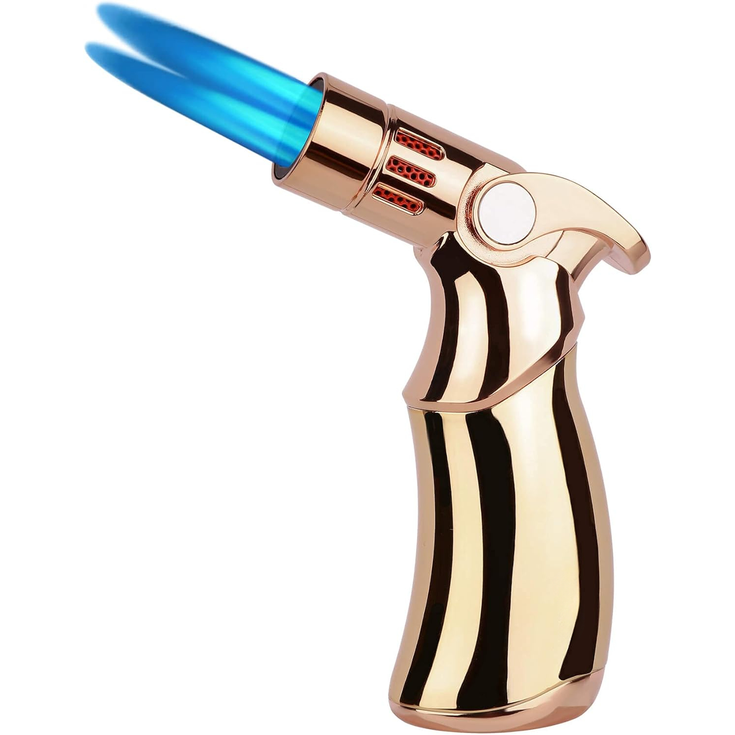 TEMU (fuel Not Included) 4 Jet Flame Windproof Butane Lighter.portable Lighter For Grill Bbq Candle Camping, Idea For Gift, Without Battery