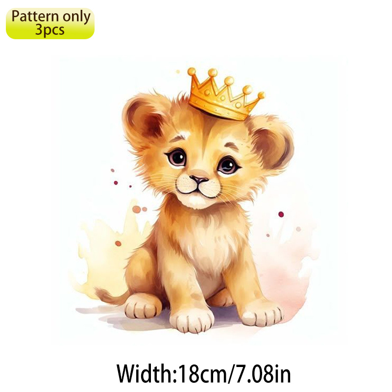 TEMU 3pcs King Cartoon Pattern T-shirt Iron-on Transfer Stickers, Heat Transfer, Iron-on Transfer, Diy Heat Transfer Decals, Apparel Factory Special