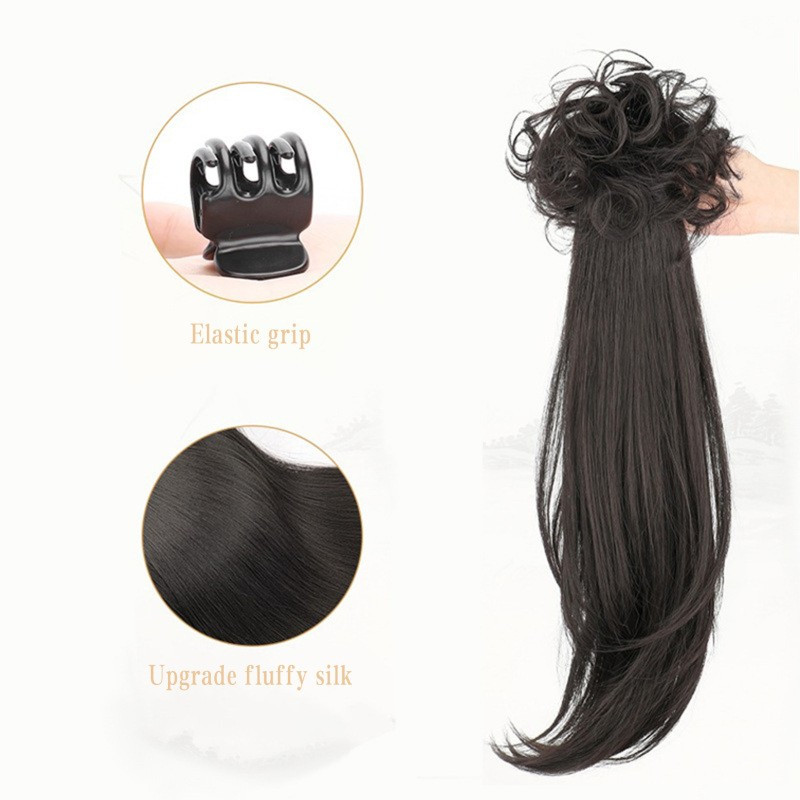 elegant deep wave ponytail extension for women natural looking synthetic hair claw clip in versatile for   details 8