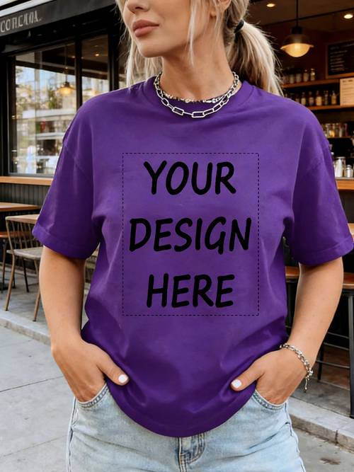 customizable round neck spring summer t shirt for women with your photo or logo print personalized photos breathable comfortable and meaningful clothing a fashionable short sleeve item for ladies