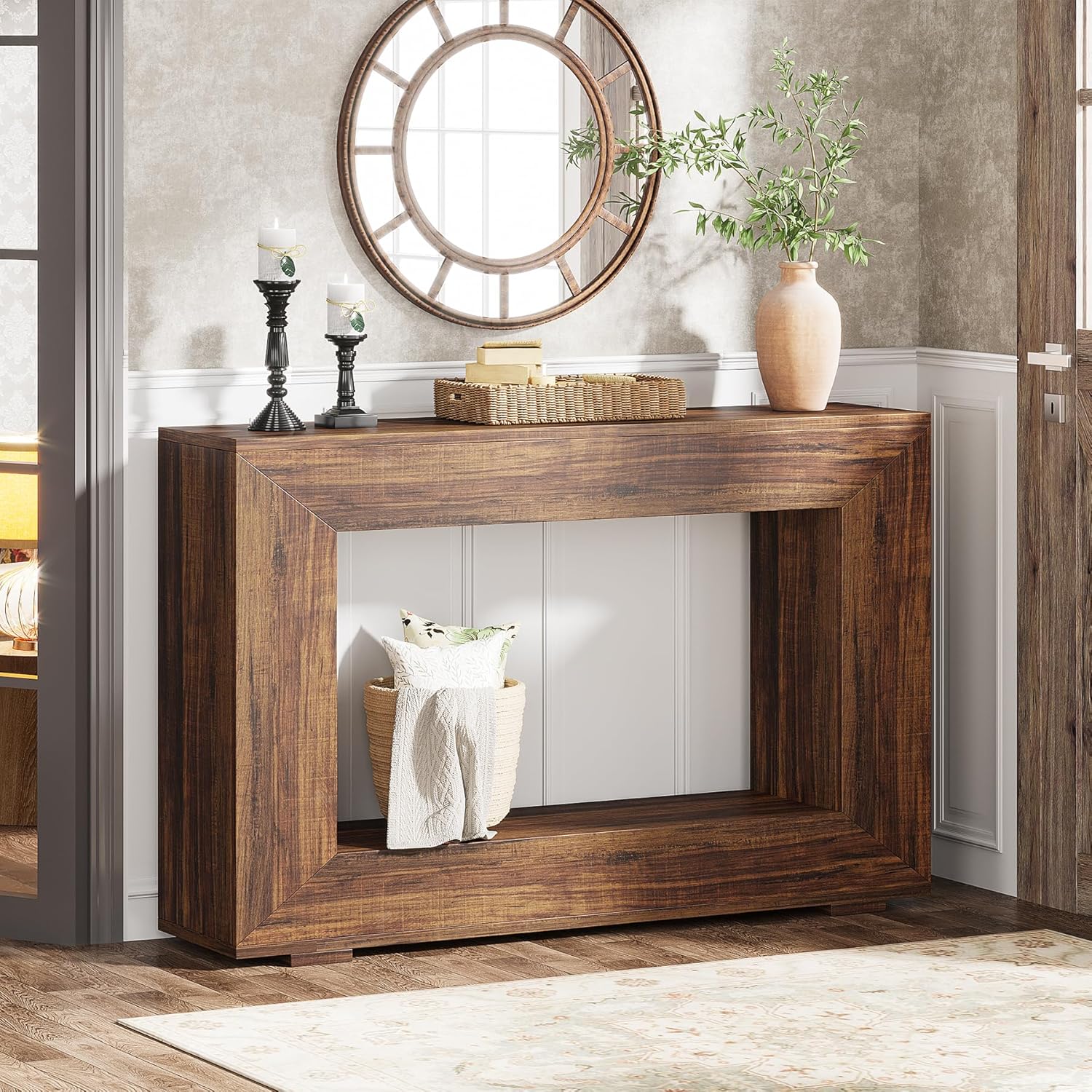 Image of Console Table, 120 X 30 X 83.5cm, Side Table, Hallway Table, Sofa Table For Small Space, Console Table With Space In The Entrance Area For Entrance, Hallway, Living Room, Vintage