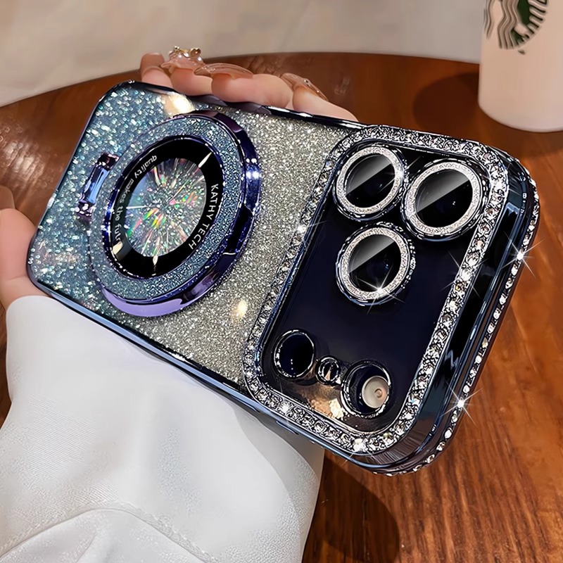 TEMU Phone Case - New Women's Phone Case With Stand, High-end Fashion Protective Cover Compatible With Iphone 17promax 17air 17 17pro 16 15 13 14