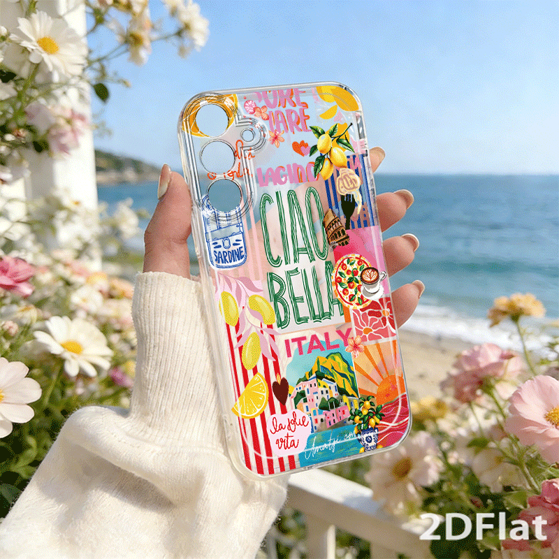 TEMU Phone Case: 2d Flat Pattern Italian Lemon Sunshine Coffee Phone Case, Suitable For Galaxy A02 A03s A04 A05s A06 A13 A14 A15 A16 5g A21s A22 A23