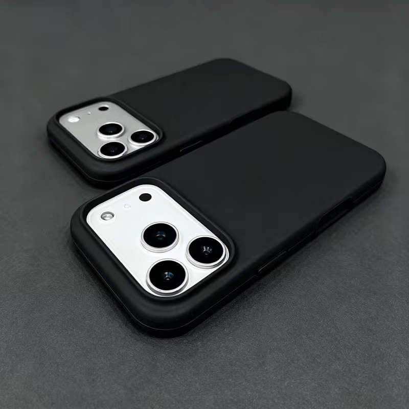 Image of Phone Case - New Luxury Easy Solid Color Anti-drop Phone Case For Iphone, Suitable For Iphone 11 12 13 17 Pro , Matte Premium Shockproof Phone Cover, For Iphone Phone Accessory