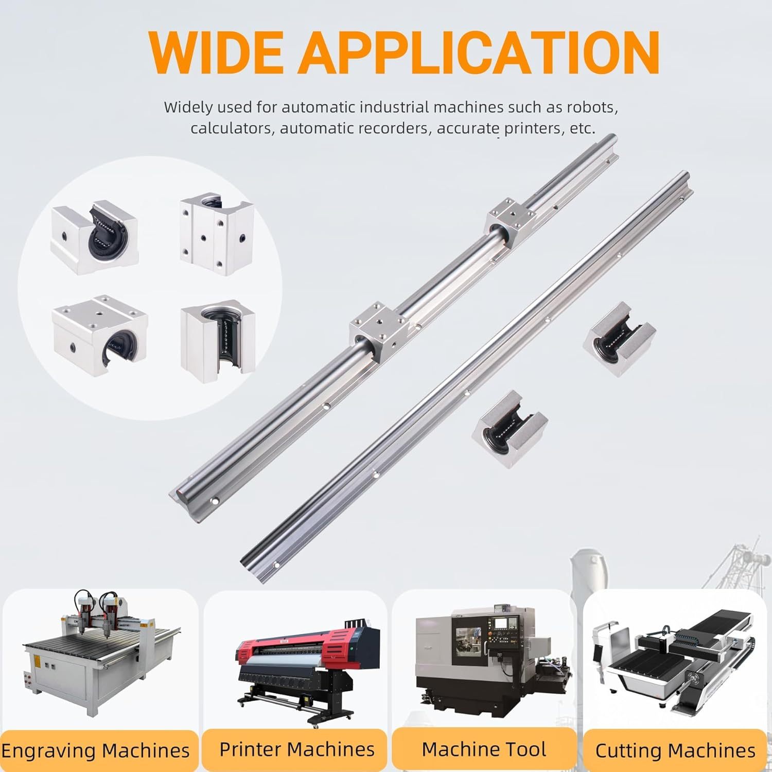 Kit Rails Linéaires SBR12 400 Mm + 4 Roulements SBR12UU - Précision CNC Pour Machines Et Automatisation