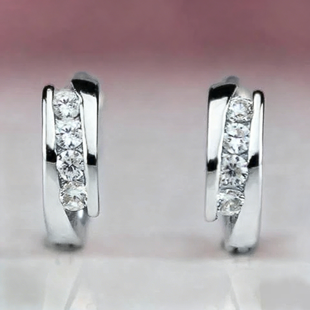 Image of Inlay Zirconia Circle Earrings For Women Casual Daily Party Holiday Elegant Earrings Jewelry