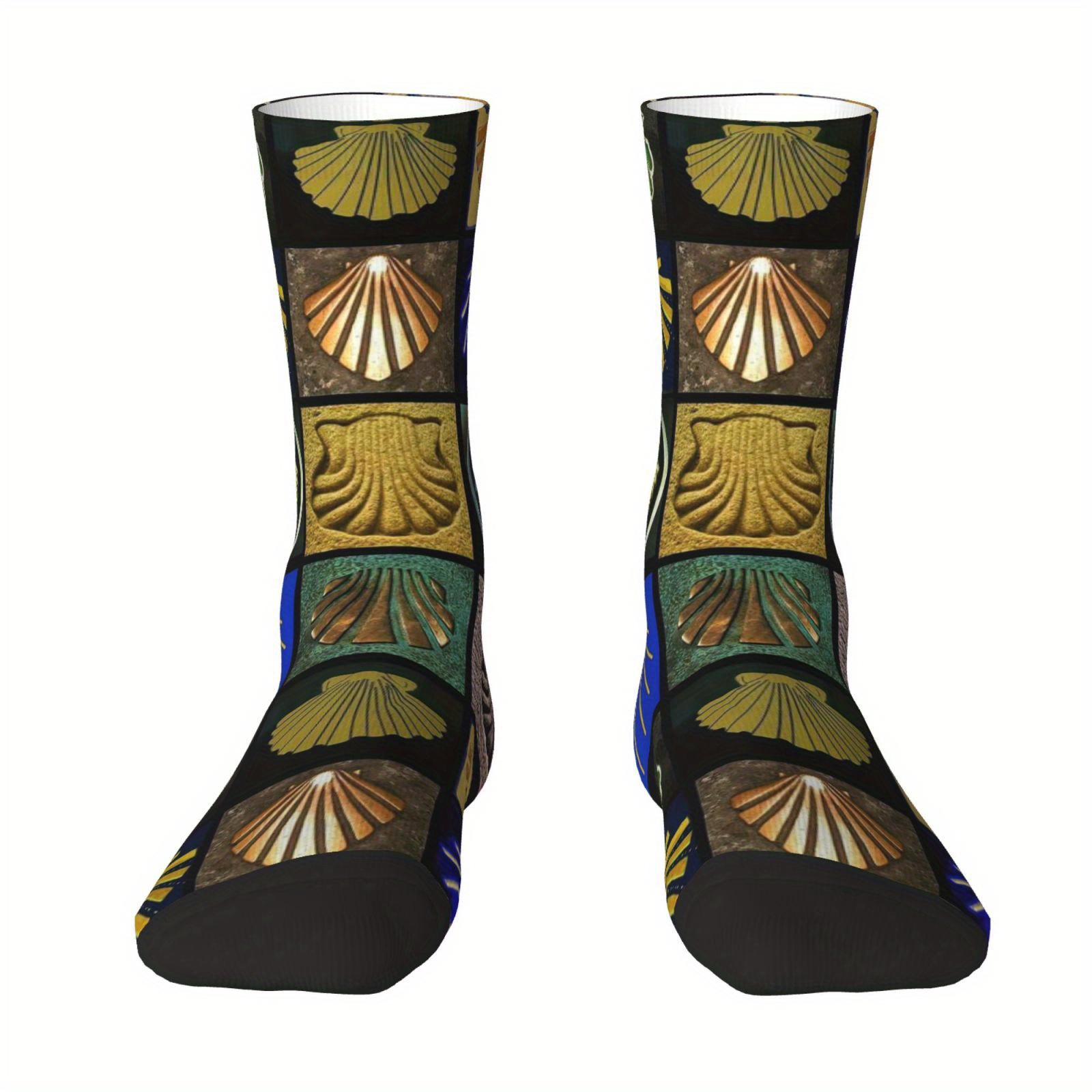 TEMU 1 par de calcetines con estampado Crazy - Diseño con de , impresión digital, calcetines de moda, tejido transpirable de de poliéster, perfectos