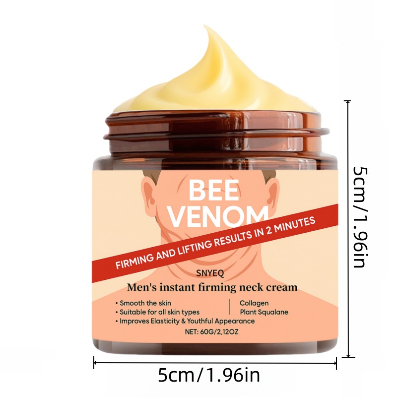 Instant Firming Neck Cream - Tightens Chin, Smooths, Suitable for Multiple Layers of Jawline, Lifting and Firmer with Plant Squalane, Retinol, Collagen & Bee Venom to Soften Beige from Within with Plant Squalane, Jawline Treatment, Antiaging Skincare, Lightweight Formula, Nongreasy Feel, Skincare Solution, Men’S Grooming, Beauty Routine - Image 5