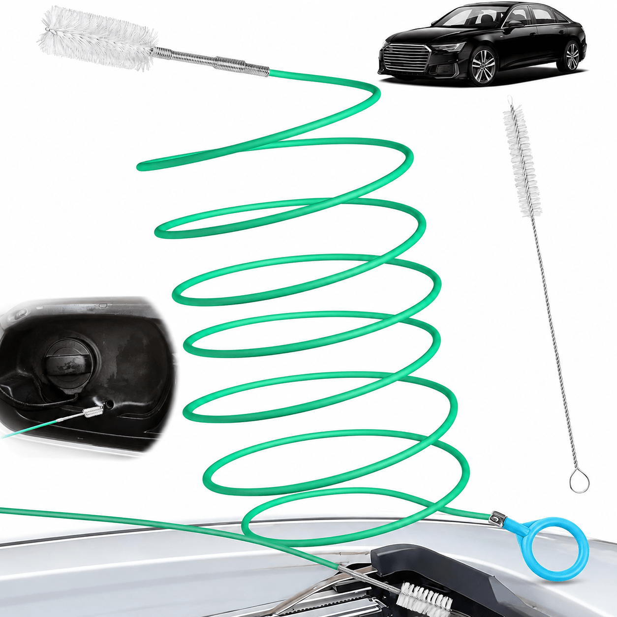 TEMU Flexible Car Sunroof Drain Cleaning Brush, Auto Drain Hole Dredging Tool, Long Flexible Tube Cleaner For Car Sunroof Drain Pipe, Without Battery