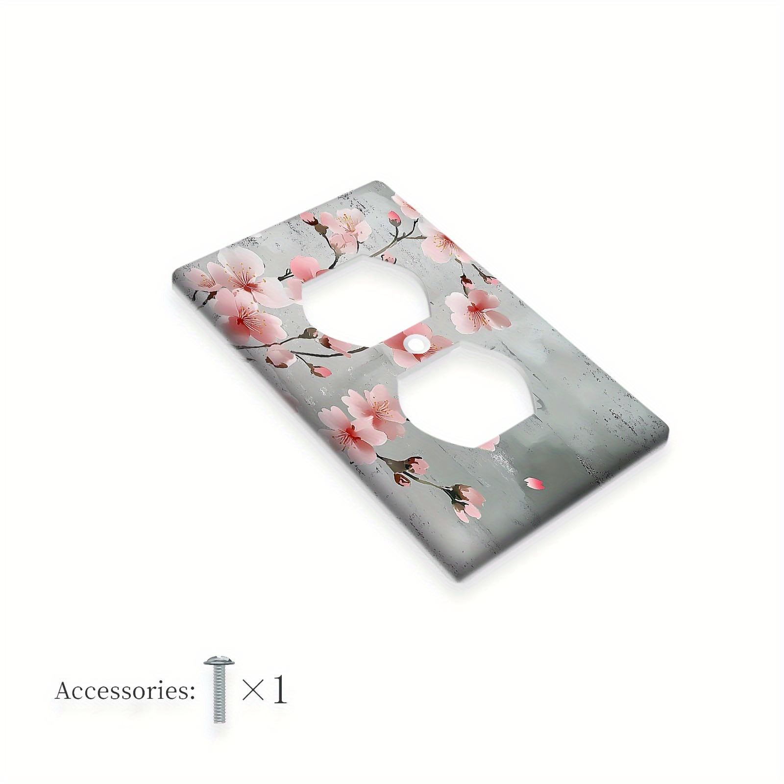 TEMU 1pc 1gang/2gang Decorative Wall Plate Cover With Pink For Electrical Outlets And Light Switches, Ideal For Farmhouse And Country Bedroom Decor