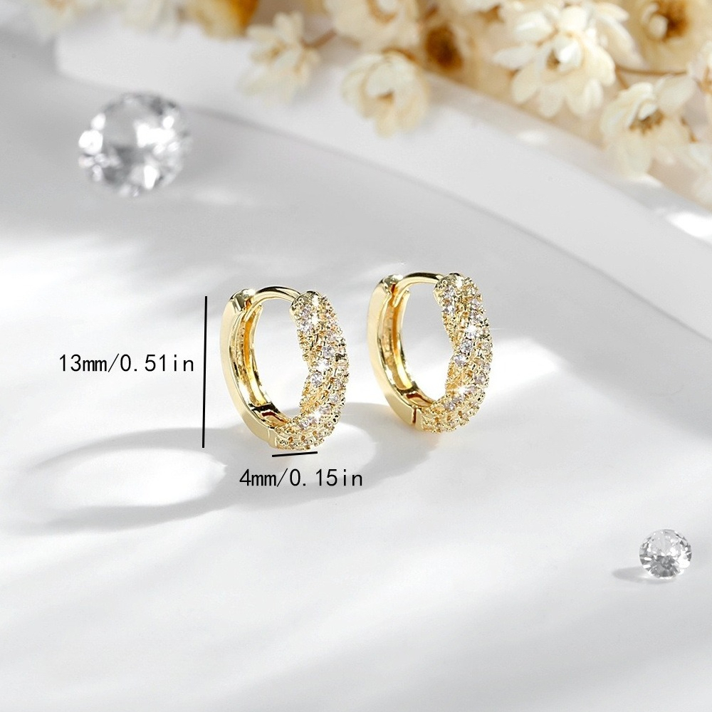 Fashionable Light Luxury Zirconia Ear Clips, Elegant Earrings