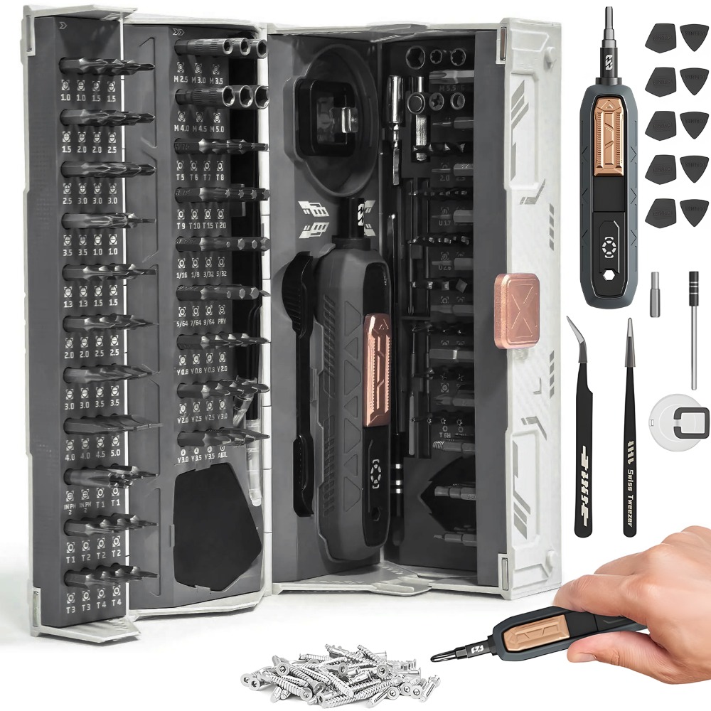 Image of A 180pcs Precision Screwdriver Set Featuring A Magnetic Tip, Ideal For Electronic Repairs, Household Tasks, And