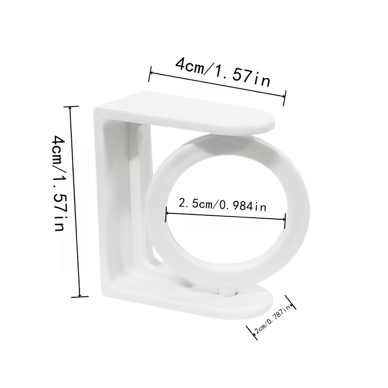 TEMU 6pcs 360 Degree Rotating Wall-mounted Curtain Rod, Made Of Abs Material, Featuring A No-drill Bracket, Adjustable Angle, Suitable For Hanging On Kitchen Doors And Windows, Designed To