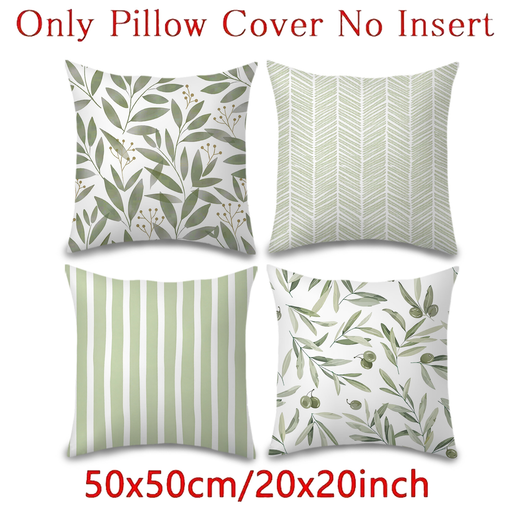 TEMU Juego de 4 fundas de almohada/cojín, de almohada decorativa con estampado minimalista de líneas de de hoja, de cojín lumbar, tema minimalista ,