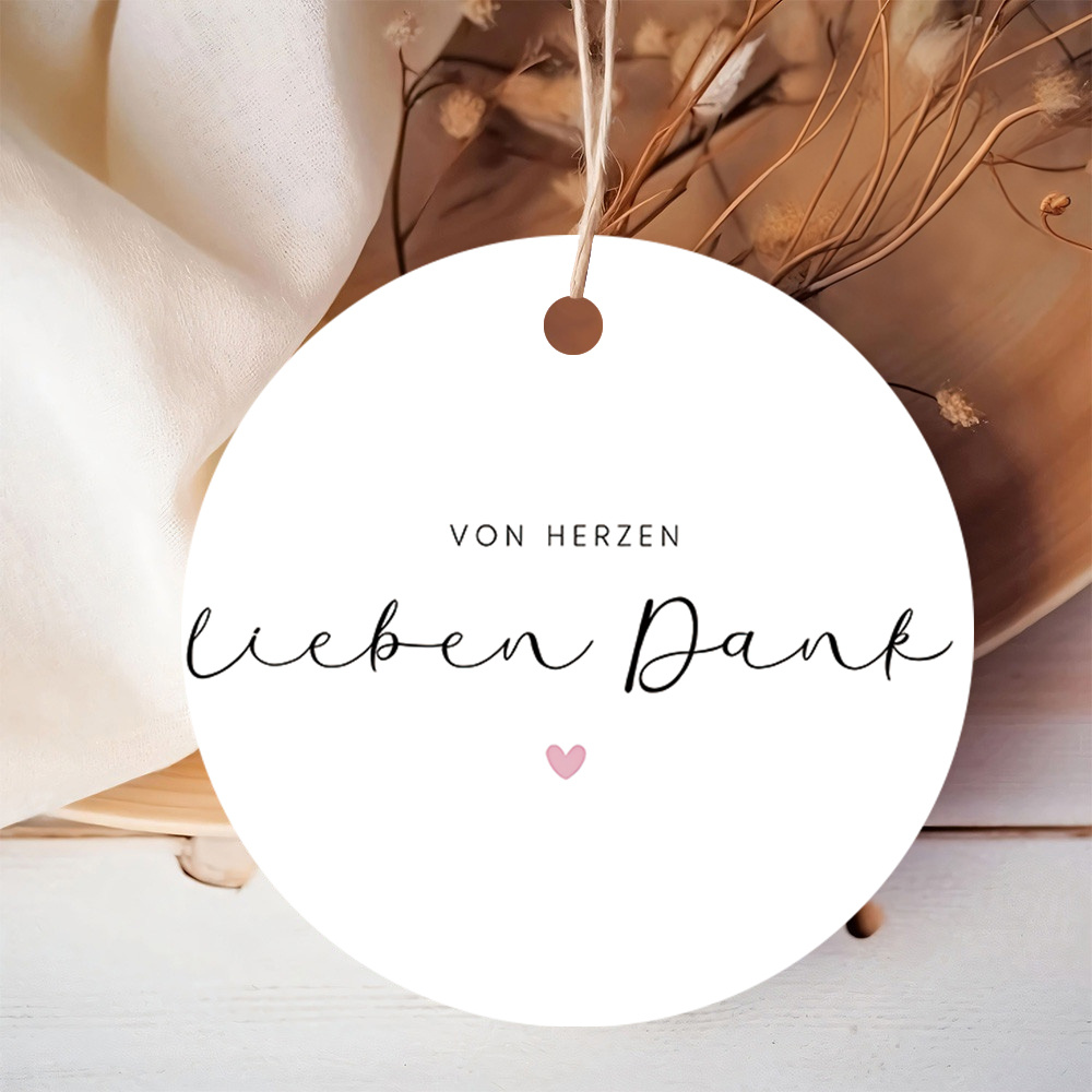 TEMU 96 Lieber Dank Round Tags With Strings. Design With A And Elegant Handwritten Style. Suitable Thank-you Gifts, Personal Thank-you Events, And