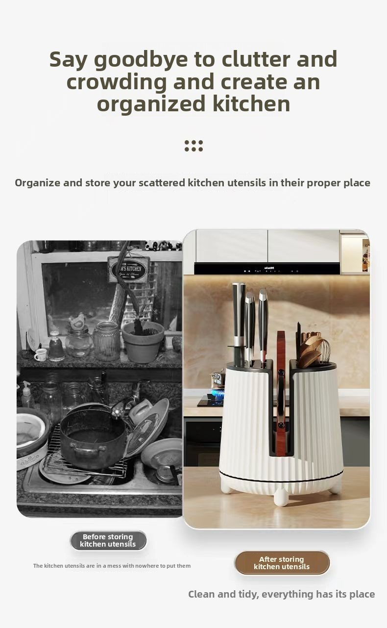 kitchen storage rack multi functional organizer knife and cutting board holder home kitchenware storage artifact no drilling required mobile Product details 3