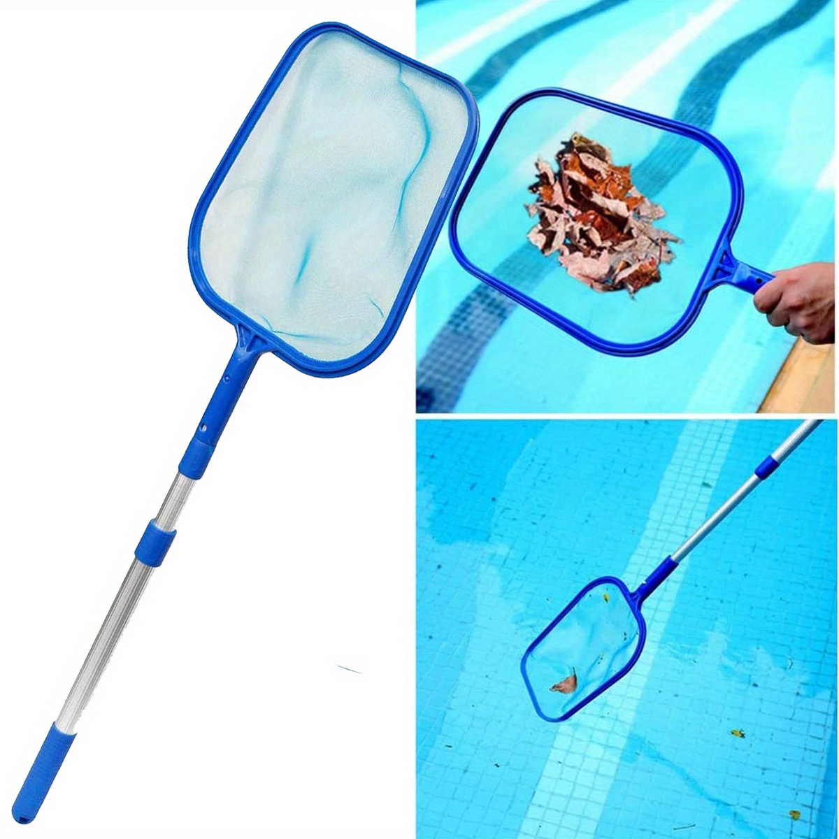 Image of Pool Accessories Pool Landing Net Pool Landing Net With Telescopic Rod, Accessories Pool Net Pool Leaves For Spas, Swimming Pool, Pool And Dirt