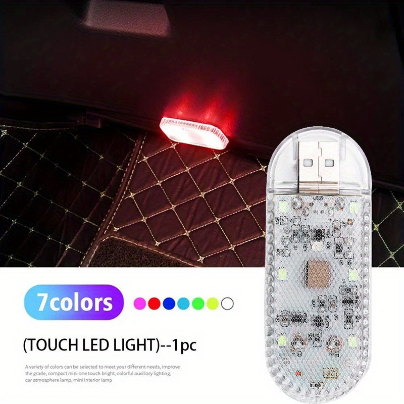 TEMU Led Touch-sensitive Mini Wireless Interior Lighting, Ceiling Reading Lights For Doors, Pedals And Trunk, Without Battery