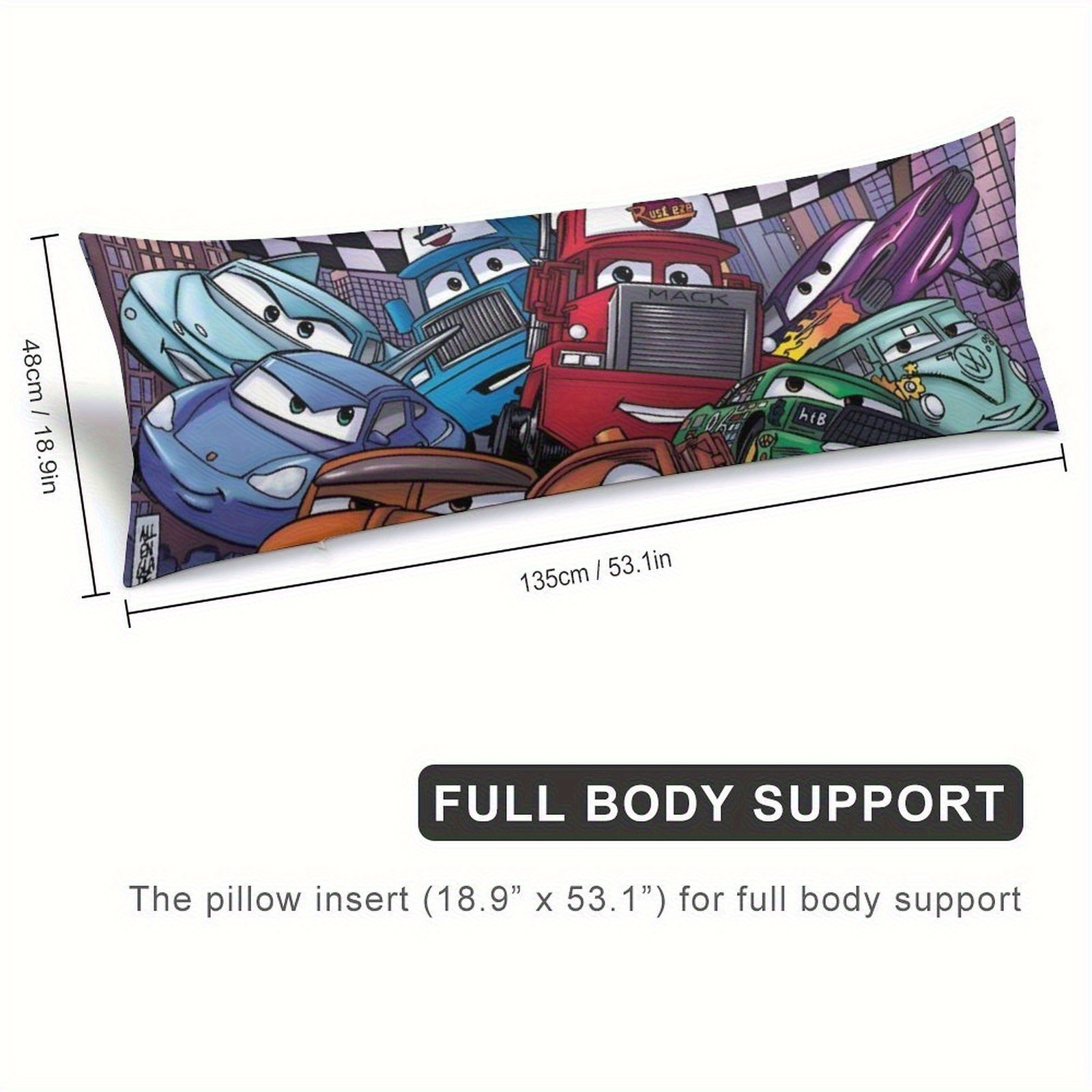  cars   body pillow cover double sided printed 50 8x137 16cm soft microfiber bed pillowcase with zipper closure machine washable for bedroom sofa couch decor   design comfortable decorative pillows for bed   room decor zipper pillowcase durable pillowcase Product details 2