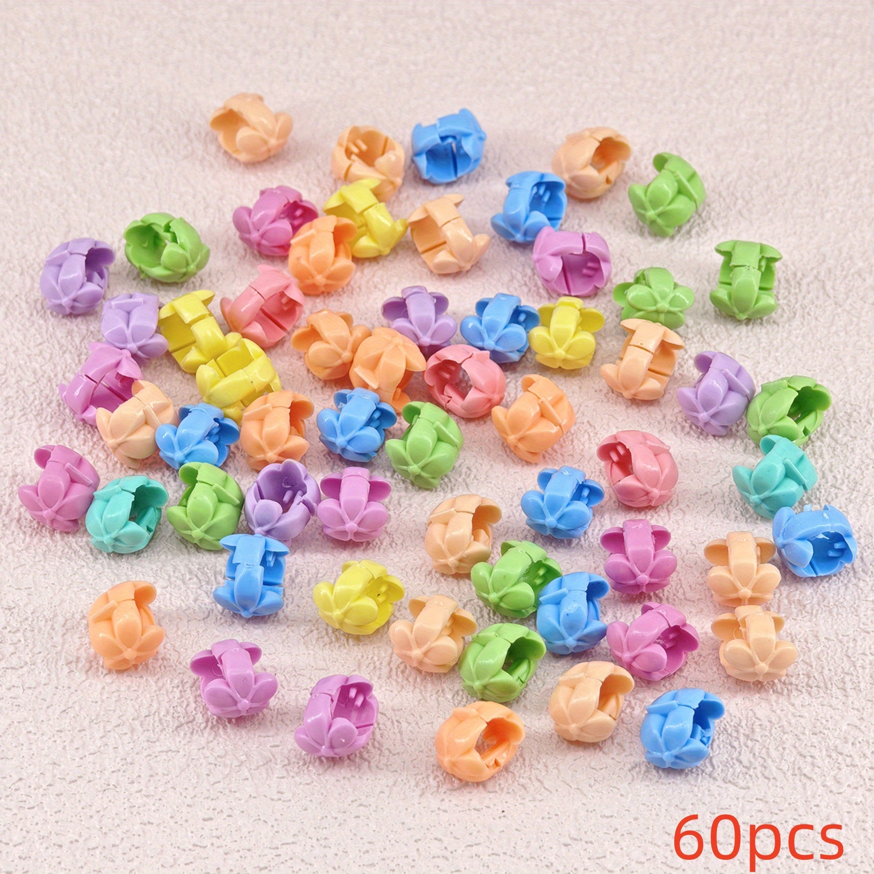 60pcs Hair Braids Beads Headwear Cute Plastic Summer Hairpins Hair Claw Clips For Women Hair Accessories Loc Hair Jewelry For Braids For Women