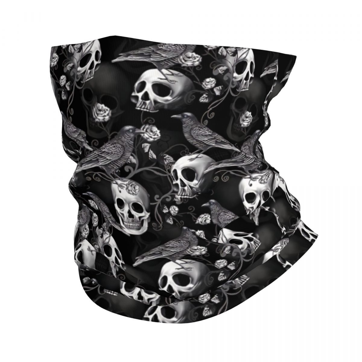 

A Stylish Lightweight Knitted Neck Gaiter For Men Featuring A Skull And Bird Theme, This Multifunctional Thin Mask Is Suitable For Cycling And Running, And Is A Unisex Headscarf With Good Elasticity.