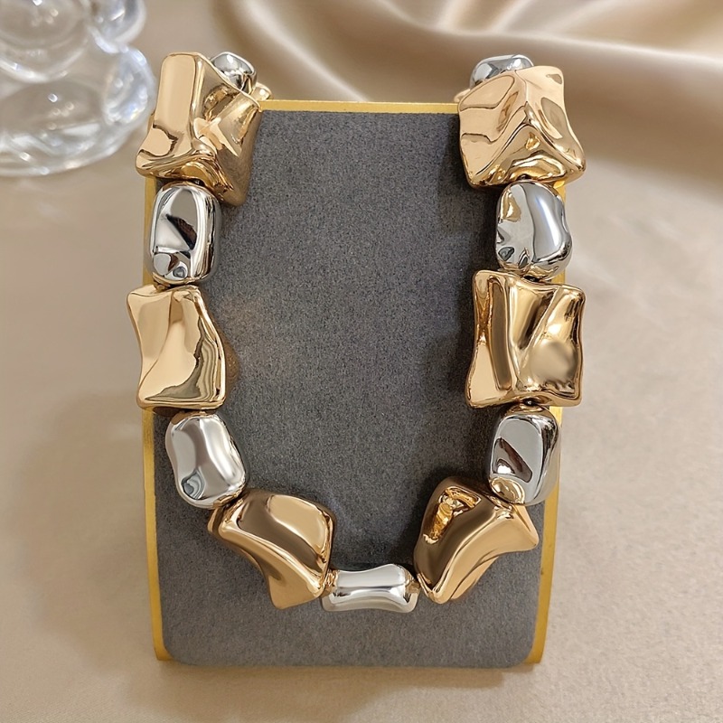 TEMU 1pc Hip-hop Punk Style Irregular Thick Chain Women's Fashion Necklace, Suitable For Daily And Vacation Wear, Ideal Valentine's Day Gift