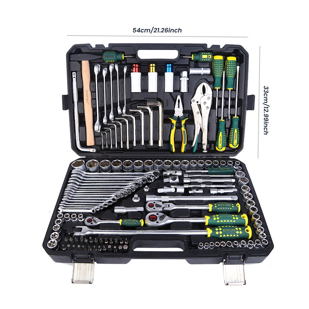 

144pcs Professional Auto Repair Tool Set - - Steel, Includes Sockets, Ratchet Wrenches, Screwdrivers & More In A Compact Black Case For Mechanical Maintenance, Mechanic Tools, Camecho