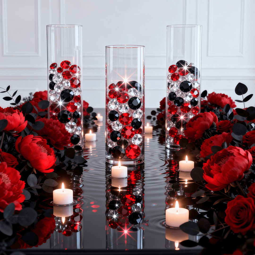 TEMU 3364pcs Suitable For Birthday Parties, Weddings, Vase Fillers - Sparkling Acrylic Simulated Diamonds, Shiny Craft Gems For Home Table Decor,