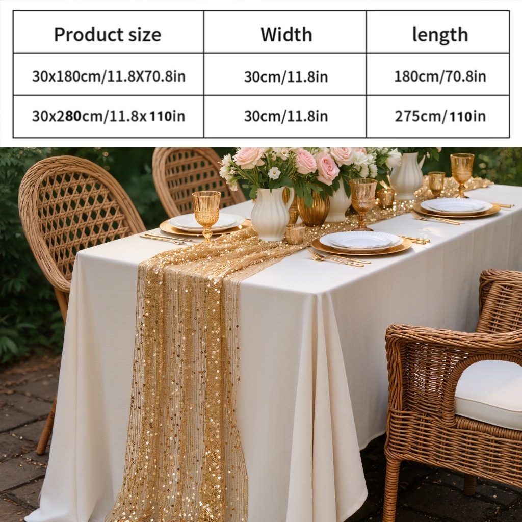 wunderschöner goldener tischläufer glänzendes goldenes