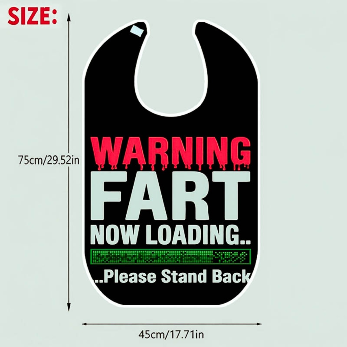 TEMU 2d Flat, 1pc Fart Warning Printed Bibs Fashionable Adult And Elderly Crumb Catcher For Men And Women, Stylish Bib, Durable Construction, Easy To