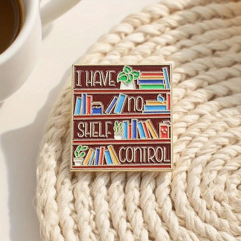 TEMU Bookshelf-shaped Brooch Pin - Literary Book Accessory With Bookshelf Design, Bookshelf Badge For Women, Bookshelf Jewelry For Everyday,