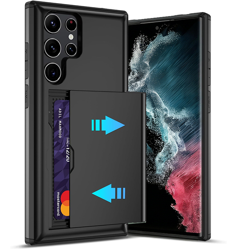 TEMU Phone Case - Sliding Card Holder Phone Case For S26 Ultra | Hidden Slot Cards | Shockproof And Anti-slip Protective Wallet Cover | Durable