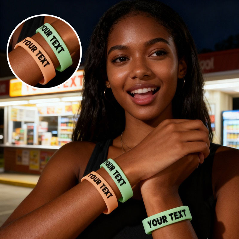 35pcs Glow-in-the-Dark Silicone Bracelet Set, Gift for Her/Him