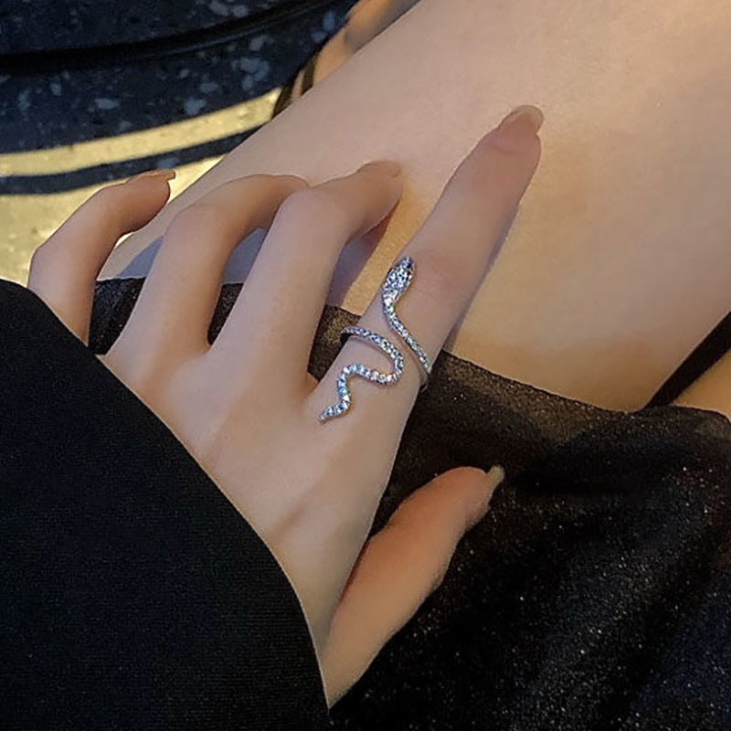 Exquisite Snake Design Zircon Ring, Unique Gift for Her